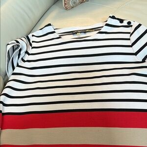 Karl Lagerfeld Black and White Fitted Buttoned T-Shirt